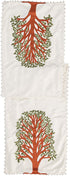 Ivory Silk Table Runner with Tree of Life Embroidery and Hand Beading - 18x72" - ARCADIA HOME